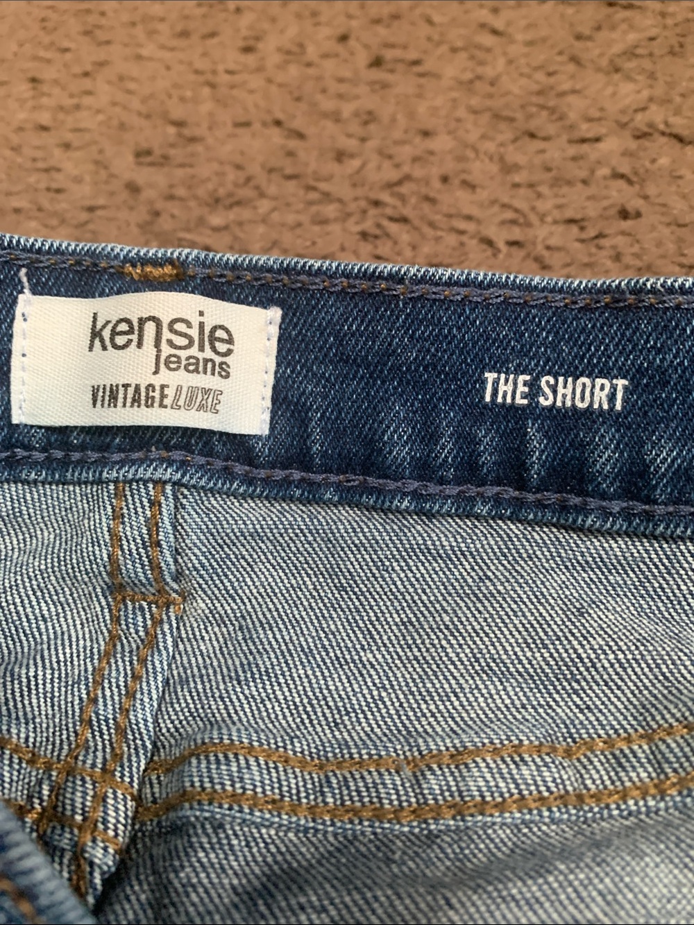 Kensie medium blue Frayed Hem Denim Shorts - Picture 2 of 6
